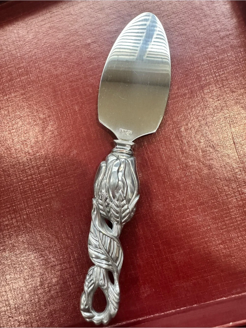 Arthur Court Silver-Tone Magnolia Cheese Plate with Matching Server
